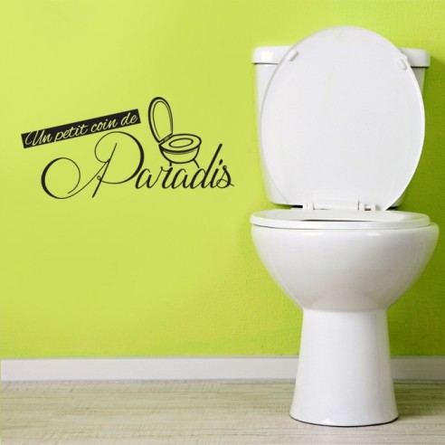 Stcikers toilettes / WC - Un petit coin de paradis - stickers pas cher