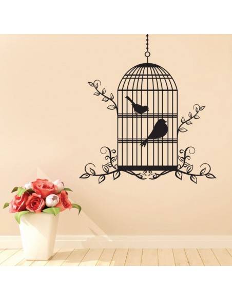 Sticker décoration cage à oiseaux - Stickers muraux nature et animaux