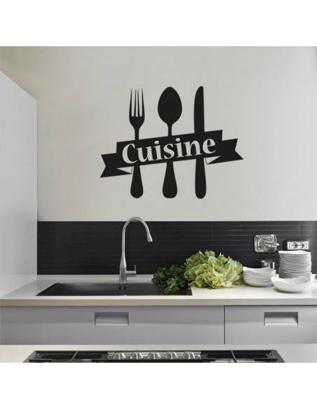 Stickers cuisine, couverts, tasses, mots - DECO CUISINE - Destock