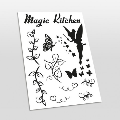 Stickers Fee Clochette Papillons Floral Pour Personnalisation Cookeo