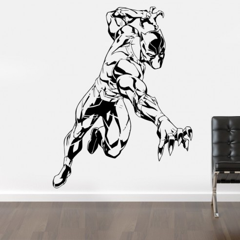 Sticker mural black panther. Stickers muraux marvel