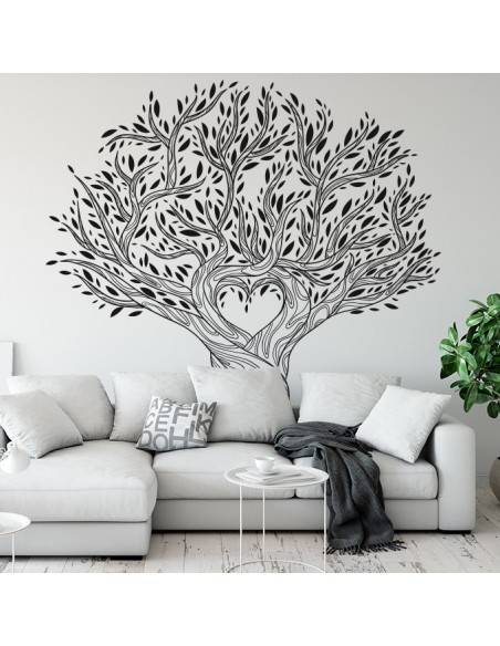 Sticker Mural Arbre de vie coeur feuilles - TenStickers