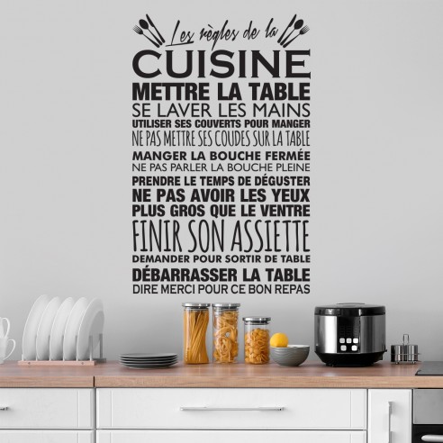 Attitudes import Affiche murale Règles de la cuisine