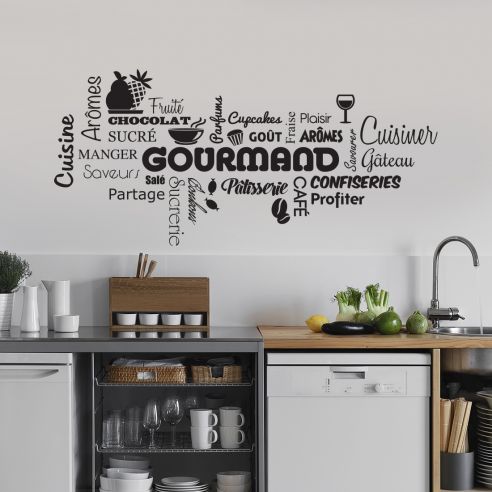 Sticker mural Texte et ustensiles de cuisine - TenStickers