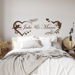 Stickers chambre à coucher : tête de lit, citation, motifs, couple