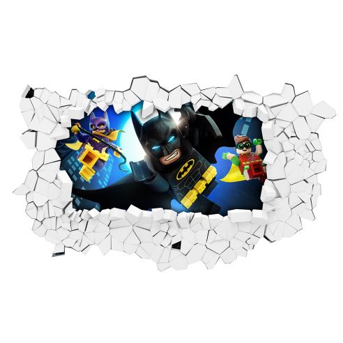 Sticker mural 3D Lego Batman. Sticker autocollant trompe l'oeil