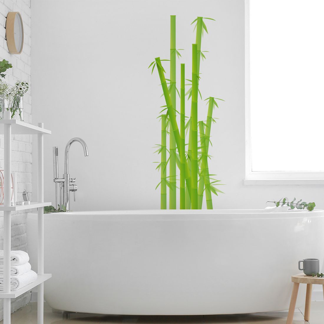 Sticker bambou déco nature et zen - Autocollant salles de bain - Décorécébo
