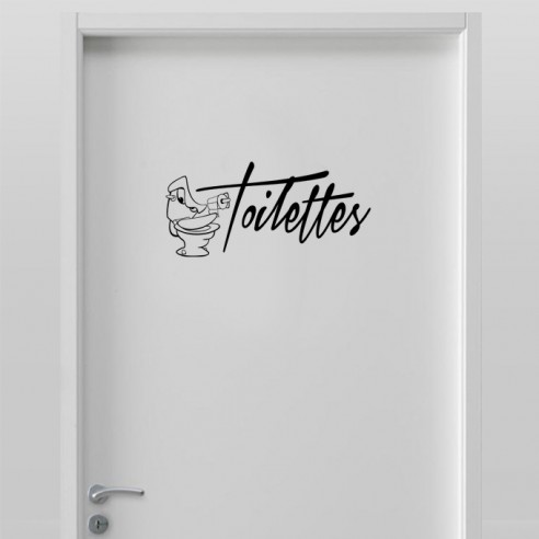 Stickers déco porte de toilettes - Stickers toilettes wc