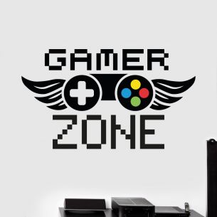 Sticker autocollant Gamer Zone, 100% Gamer - adhésif pour portes,  ordinateur portable mac ou pc - Stickers Autocollants personnalisés