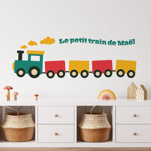 Sticker Petit Train + Prénom personnalisé
